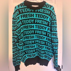 Teddy Fresh Black and Teal Sweater